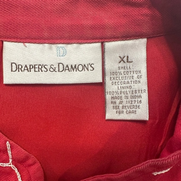 Draper’s & Damon’s Jacket XL Red Floral Embroidered Sequin Beaded Button Front - Picture 6 of 9
